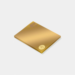 Gold Luxury Monogram V Post-it Notes