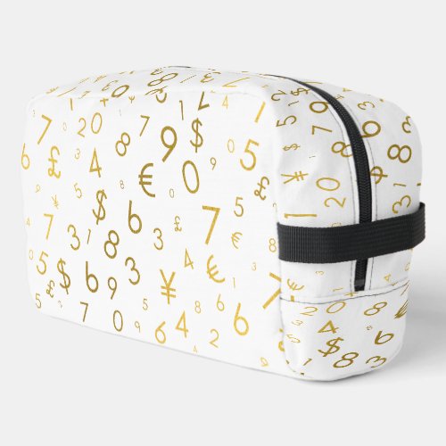 Gold Luxury Numbers  Currency Symbols Pattern Dopp Kit