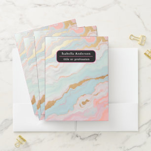 Gold Luxury Popular Blush Pink Mint Collection Pocket Folder
