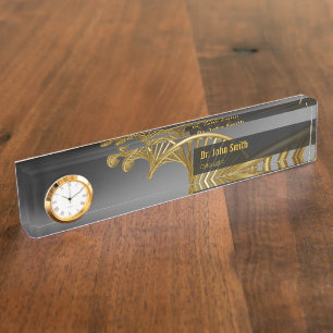 Gold Luxury Professional Medical DNA Strand Desk Name Plate