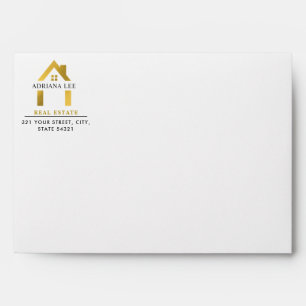  Gold Luxury Real Estate House Logo Address Envelope