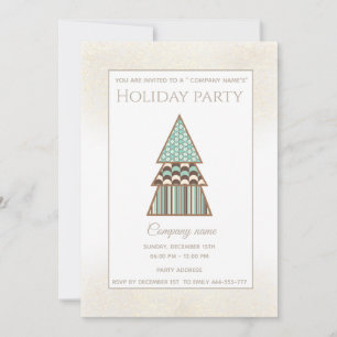 Gold luxury  snowflakes corporate Christmas party  Invitation