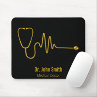 Gold Luxury Stethoscope ECG Wave EKG Line Medical