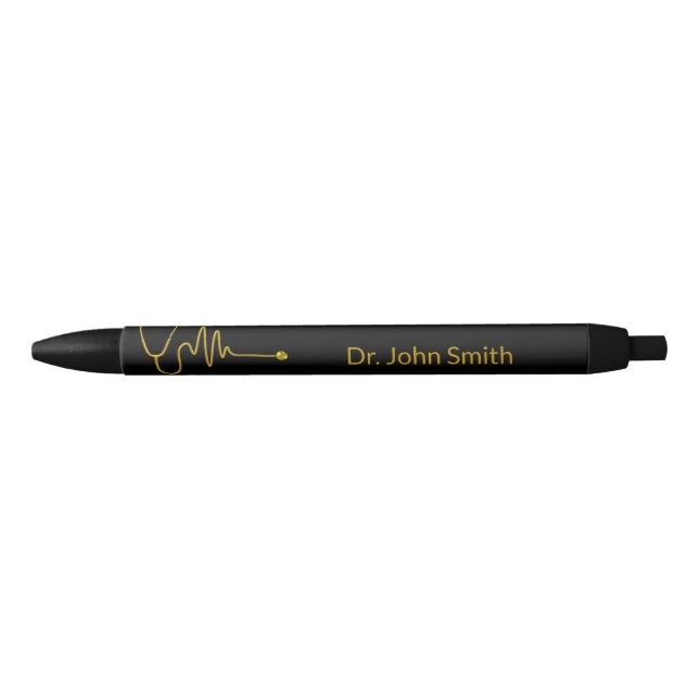 Gold Luxury Stethoscope ECG Wave EKG Line Medical Pen (Front)