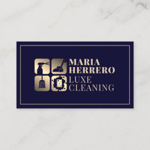 Gold luxury style cleaning  business card