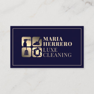 Gold luxury style cleaning  business card