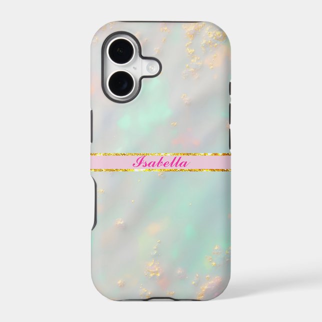 Gold Luxury Trendy Blush Pink Soft Mint Collection Case-Mate iPhone Case (Back)
