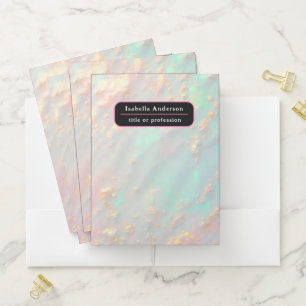 Gold Luxury Trendy Blush Pink Soft Mint Collection Pocket Folder