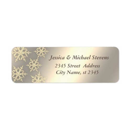 Gold luxury trendy holiday Christmas snowflake Label