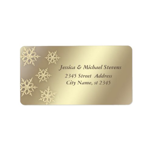 Gold luxury trendy holiday Christmas snowflake Label