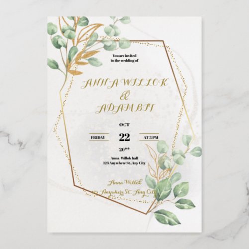 Gold Luxury Wedding Invitation Foil Invitation