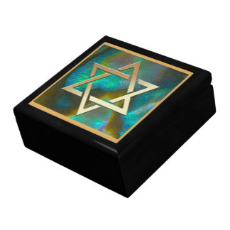 Gold Magen David on Abalone Keepsake Box