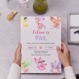 Gold Magical Fairy Birthday Invitation – Spar