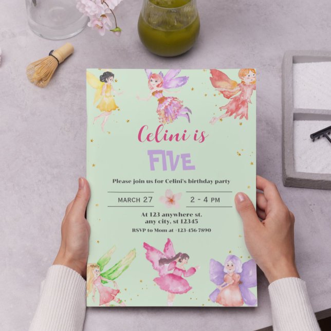 Gold Magical Fairy Birthday Invitation – Sparkling (Gold Magical Fairy Birthday Invitation)