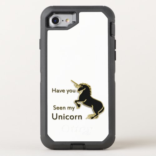 Gold magical fairytale unicorn OtterBox defender iPhone SE87 case