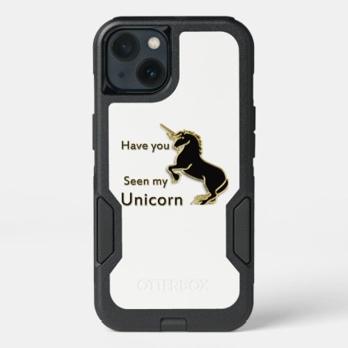 Gold magical fairytale unicorn iPhone 13 case