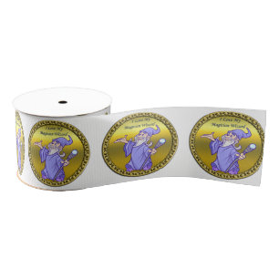 Gold Magical magician sorceress purple wizard Grosgrain Ribbon