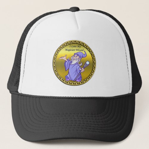 Gold Magical magician sorceress purple wizard Trucker Hat
