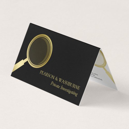 Gold Magnifying Glass _ Private Investigator Business Card