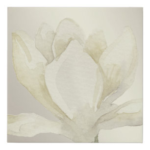 Gold Magnolia Modern Watercolor Faux Canvas Print
