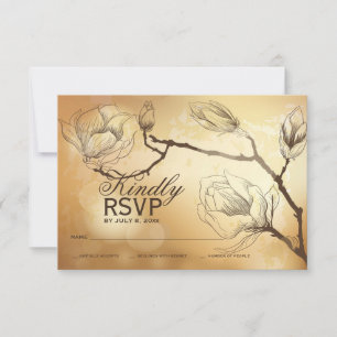 Gold Magnolia Response Card