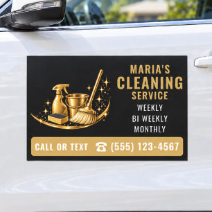 Gold Maid House Cleaning Service Car Magnet