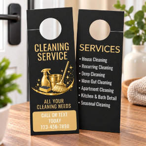 Gold Maid House Cleaning Service Door Hanger