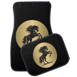 Gold Majestic Bucking Horse Car Floor Mat
