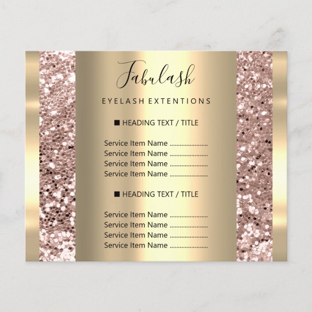 Gold Makeup Beauty Salon Rose Hair Nails Glitter F Flyer (Front)