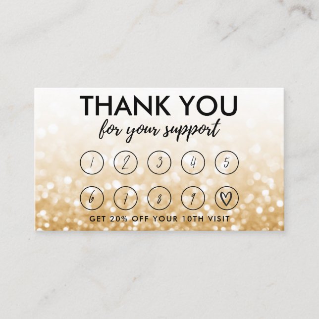 Gold Makeup Hair Logo Loyalty Card (Front)