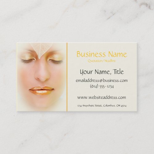Gold Makeup Woman Natural Business Cards