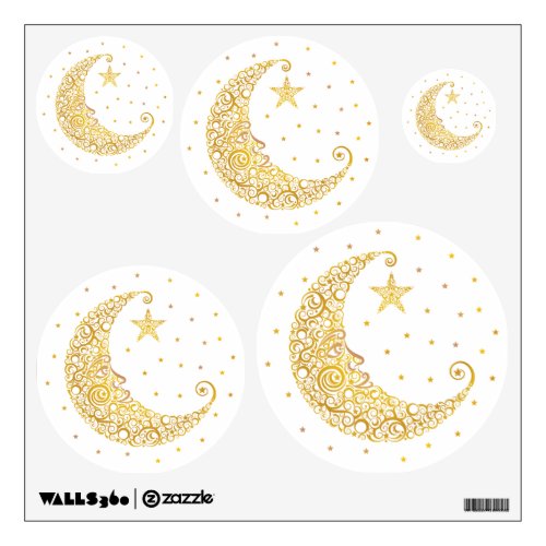 Gold Man in the Moon Wall Decals