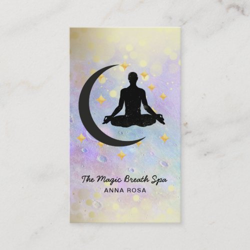  Gold Man   Moon Yoga Meditation Mindfulness Business Card