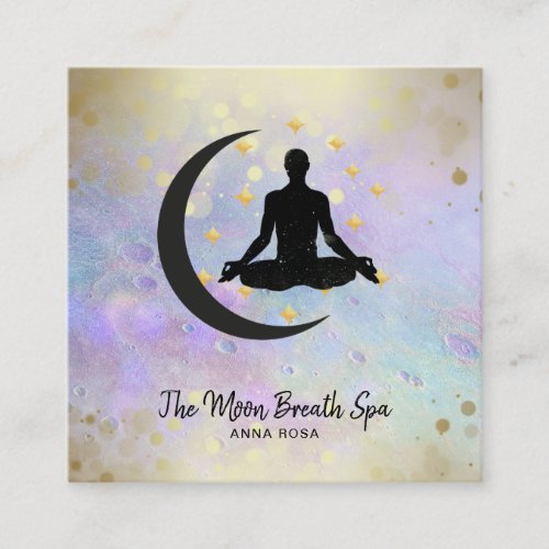  Gold Man   Moon Yoga Meditation Mindfulness Square Business Card