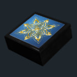 Gold Mandala and Blue Gift Box<br><div class="desc">Store your treasures or give a treasure gift box to someone as a beautiful gift. 
 Choices of wood frames are now available.
Many designs for different occasions are available in my store.</div>