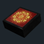 Gold Mandala and Red Gift Box<br><div class="desc">Store your treasures or give a treasure gift box to someone as a beautiful gift. 
 Choices of wood frames are now available.
Many designs for different occasions are available in my store.</div>