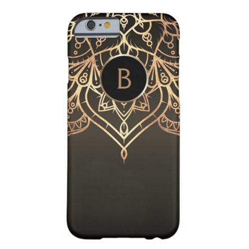 Gold Mandala Brown Bronze Chic Modern Glam Custom Barely There iPhone 6 Case