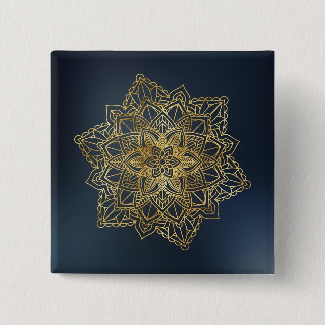 Gold Mandala Button (Front)