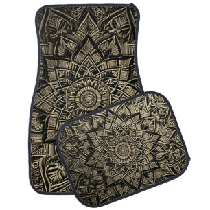 Gold Mandala Car Floor Mat