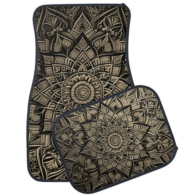 Gold Mandala Car Floor Mat (Set)