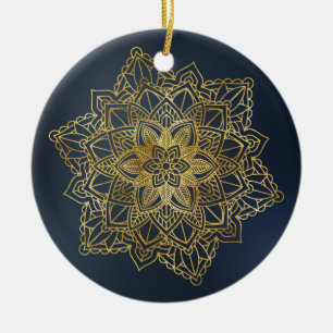 Gold Mandala Ceramic Ornament