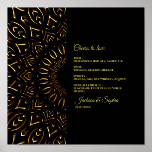 Gold mandala classic elegant luxury drink menu sig poster