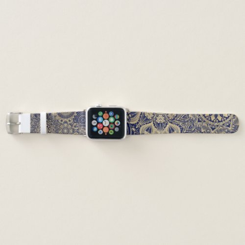 Gold Mandala Collection Blue Design Apple Watch Band