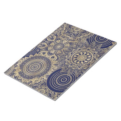 Gold Mandala Collection Blue Design Notepad