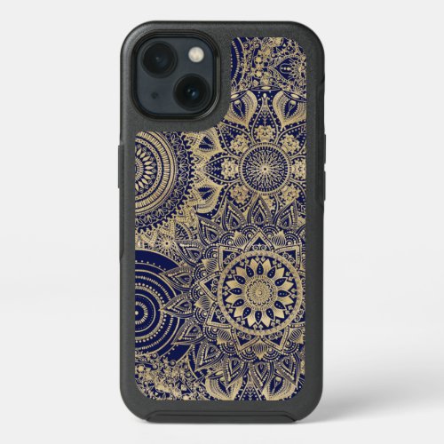 Gold Mandala Collection Blue Design iPhone 13 Case
