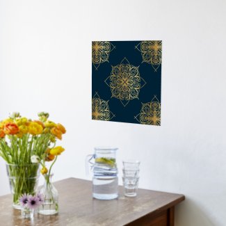 Gold Mandala Damask Pattern