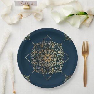 Gold Mandala Damask Pattern