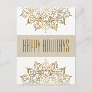 Gold Mandala Elegant Chic Glam Holiday Greetings