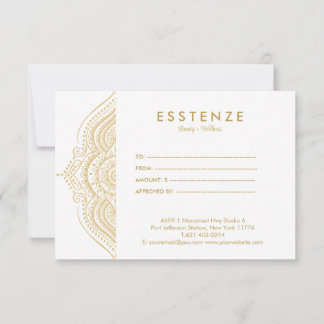 Gold Mandala Gift Certificate Design