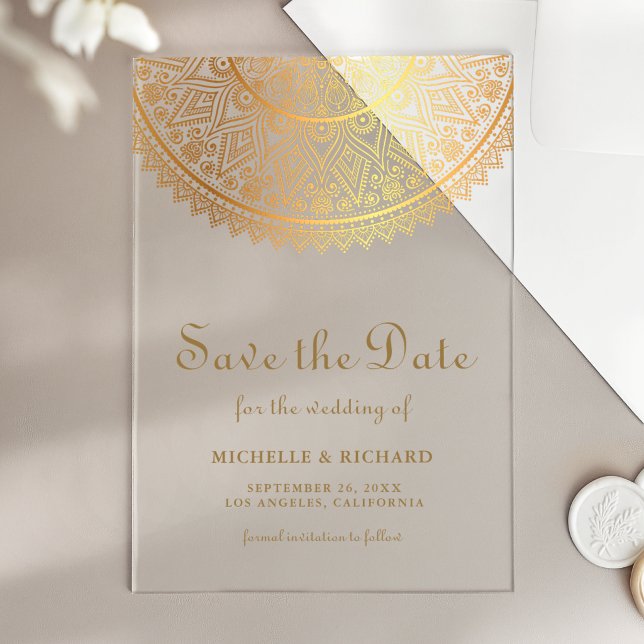 Gold Mandala Indian Wedding Save the Date (Creator Uploaded)